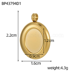 Подвески из нержавеющей стали 304 с оправой кабошон&nbsp;STAS-OY009-59G