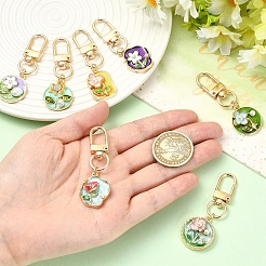 7 шт. подвеска из цветочного сплава с эмалью&nbsp;HJEW-YW00315