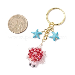 Стеклянные и синтетические бирюзовые брелки в виде черепахи&nbsp;KEYC-MZ00040-03