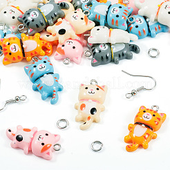 Набор для изготовления висячих серег из смолы в форме кошки своими руками&nbsp;DIY-TA0009-93