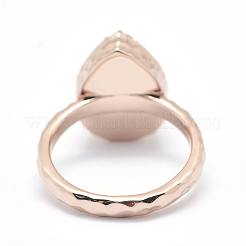 Гальванизированный естественный druzy кварцевый кристалл палец кольца&nbsp;RJEW-I055-06RG-RS