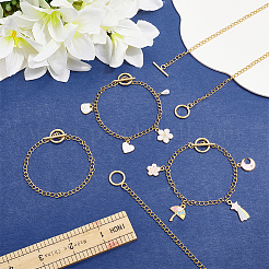 12шт. браслеты из витой цепи из нержавеющей стали 304&nbsp;BJEW-SC0001-61G