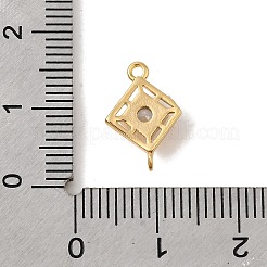Подвески-соединители в форме ромба из латуни с прозрачными кубическими цирконами&nbsp;X-KK-P340-43G