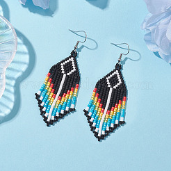 Серьга-гвоздик из нержавеющей стали 304 со стеклянным подвесом&nbsp;EJEW-MZ00174