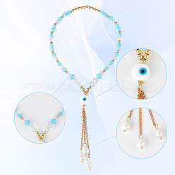 Подвесные украшения для автомобиля из стекла и жемчуга&nbsp;HJEW-DR00017