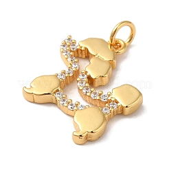 Покрытие стойки латунь микропаве прозрачные подвески из кубического циркония&nbsp;KK-B092-18G