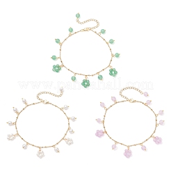 3 шт. 3-цветные круглые бусины из ракушек и натурального малайзийского нефрита с кисточками&nbsp;AJEW-AN00706