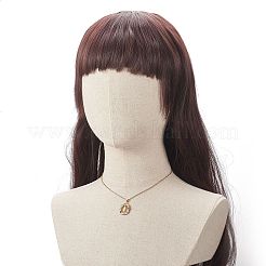 Красочный кубический цирконий овал с кулоном Девы Марии ожерелье&nbsp;NJEW-JN04207