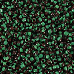 8/0 двухцветный непрозрачный стеклянный бисер&nbsp;SEED-T006-01B-A07