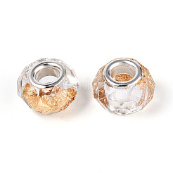 Прозрачные европейские бусины-рондель из смолы&nbsp;RESI-N044-01A