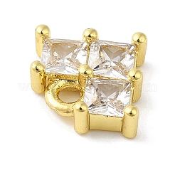 Настоящие 18-каратные позолоченные подвески из латуни с микропаве из кубического циркония&nbsp;KK-F854-13G-05
