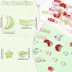 100шт 2 стиля прозрачные стеклянные бусины&nbsp;GLAA-YW0005-14A