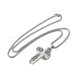 201 подвеска-роза крест из нержавеющей стали&nbsp;LS-NJEW-H065-31P