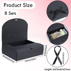 Складные бумажные подарочные коробки с лентой&nbsp;CON-WH20001-11C-02