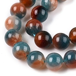 Окрашенные природные белый нефрит бисер пряди&nbsp;G-T138-10mm-210-5