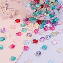 240шт 12 цвета прозрачные окрашенные распылением стеклянные бусины&nbsp;GLAA-PH0003-27