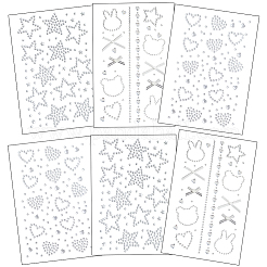 6 лист 3 стилей акриловые стразы наклейки для лица и тела&nbsp;AJEW-SP0002-68A