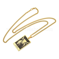 Ожерелья с подвесками Таро из нержавеющей стали 304&nbsp;NJEW-A026-01G-02