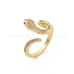 Кольца-манжеты из латуни с микро-паве и прозрачным циркониевым покрытием для женщин&nbsp;RJEW-M028-108G