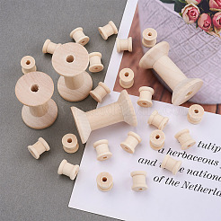 250 шт. 2 стиля деревянных пустых катушек&nbsp;WOOD-TA0001-58