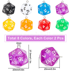 16шт 8 стиля прозрачные акриловые подвески&nbsp;MACR-SC0002-12