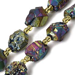 Гальванизированные нити из необработанных натуральных аметистов&nbsp;G-Z131-J02-03