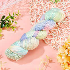 1 моток пряжи 80% шерсть 20% акрил радужного сегментного крашения&nbsp;OCOR-TA0003-02D