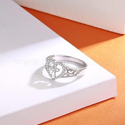 925 перстень из стерлингового серебра с микропаве из прозрачных кубических цирконий для женщин&nbsp;FS-WG35926-01