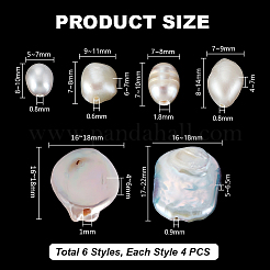24 шт. 6 вида натуральных жемчужных бусин&nbsp;PEAR-PH0001-29