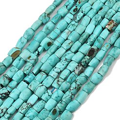 Нити бусин натурального крашеного бирюзового цвета с эффектом кракле&nbsp;G-K365-G03-02
