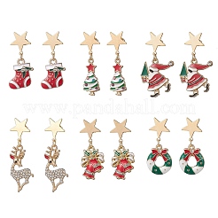 Литые эмаль болтающиеся серьги стержня&nbsp;EJEW-JE06565