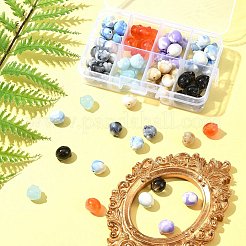 80шт 8 цвета двухцветные прозрачные/непрозрачные акриловые бусины&nbsp;TACR-FS0001-48