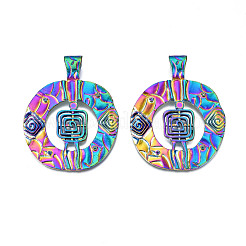 Цвет радуги сплав большой кулон настройки горный хрусталь&nbsp;PALLOY-N156-197