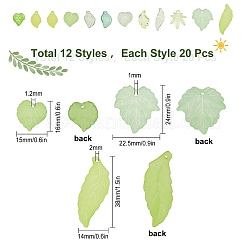 240шт 12 стиля прозрачные акриловые подвески&nbsp;OACR-SC0001-09