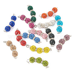 14 шт. 14-х цветные шарм-коннектор из полимерной глины со стразами&nbsp;PALLOY-TAC0145