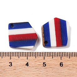 Подвески из непрозрачной полосатой смолы и орехового дерева в честь Дня независимости&nbsp;RESI-U010-01B