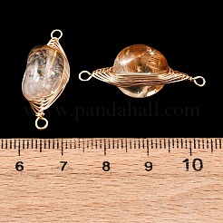 Нагретые натуральные самородки цитрина соединяют подвески-шармы с медной проволочной обмоткой в виде елочки.&nbsp;KK-Z152-08G