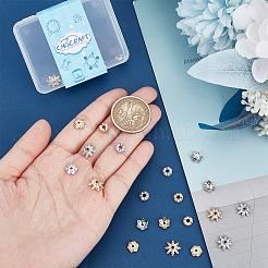 24 шт. 6 стиля латунные прозрачные кубические циркониевые бусины-разделители&nbsp;KK-CA0003-63