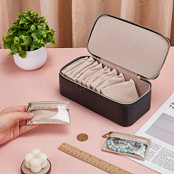Портативные дорожные коробки-органайзеры из искусственной кожи с ручками для ювелирных изделий&nbsp;CON-WH0107-71B