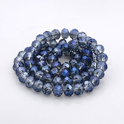 Полная радужная граненая нить стеклянных бусин рондель&nbsp;GLAA-A024F-FR03