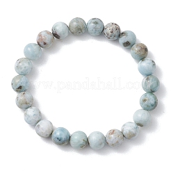 Натуральные круглые бусины ларимара&nbsp;BJEW-JB13382-01