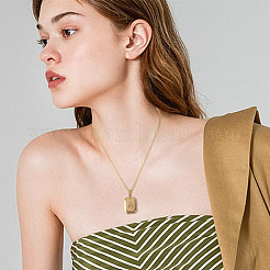 1шт. прямоугольник из нержавеющей стали с подвесками в виде букв&nbsp;NJEW-TA0001-22A