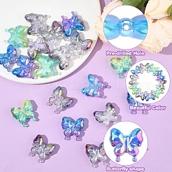 20шт УФ-покрытие Радужные переливающиеся акриловые бусины&nbsp;OACR-YW0003-36