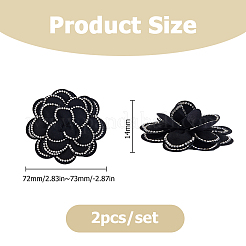 2 шт. пряжки для обуви из полиэстера с цветочным узором&nbsp;DIY-HS0002-13A