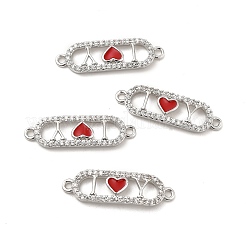 Шармы-соединители из латуни с микропаве из прозрачного кубического циркония&nbsp;KK-E068-VB403-2