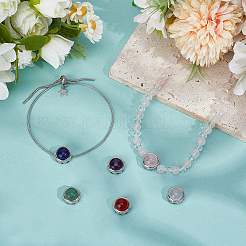 6 шт. 6 стиля латунных многорядных звеньев с натуральным аметистом&nbsp;KK-BC0015-17B