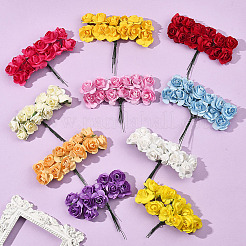 120шт. 10-х цветная бумага искусственная роза&nbsp;DIY-SP0005-83