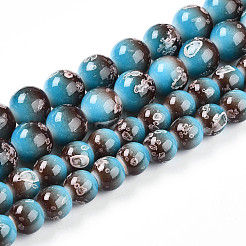 Выпечка окрашенные стеклянные бусины пряди&nbsp;DGLA-N008-10mm-07