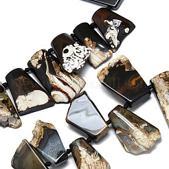 Нити градуированных бусин из натурального бразильского агата (окрашенного и нагретого)&nbsp;G-B165-B01