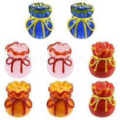 8шт 4 цвета имитация нефрита стеклянные бусины&nbsp;GLAA-YW0005-60